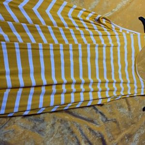 Yellow and white striped sun dress